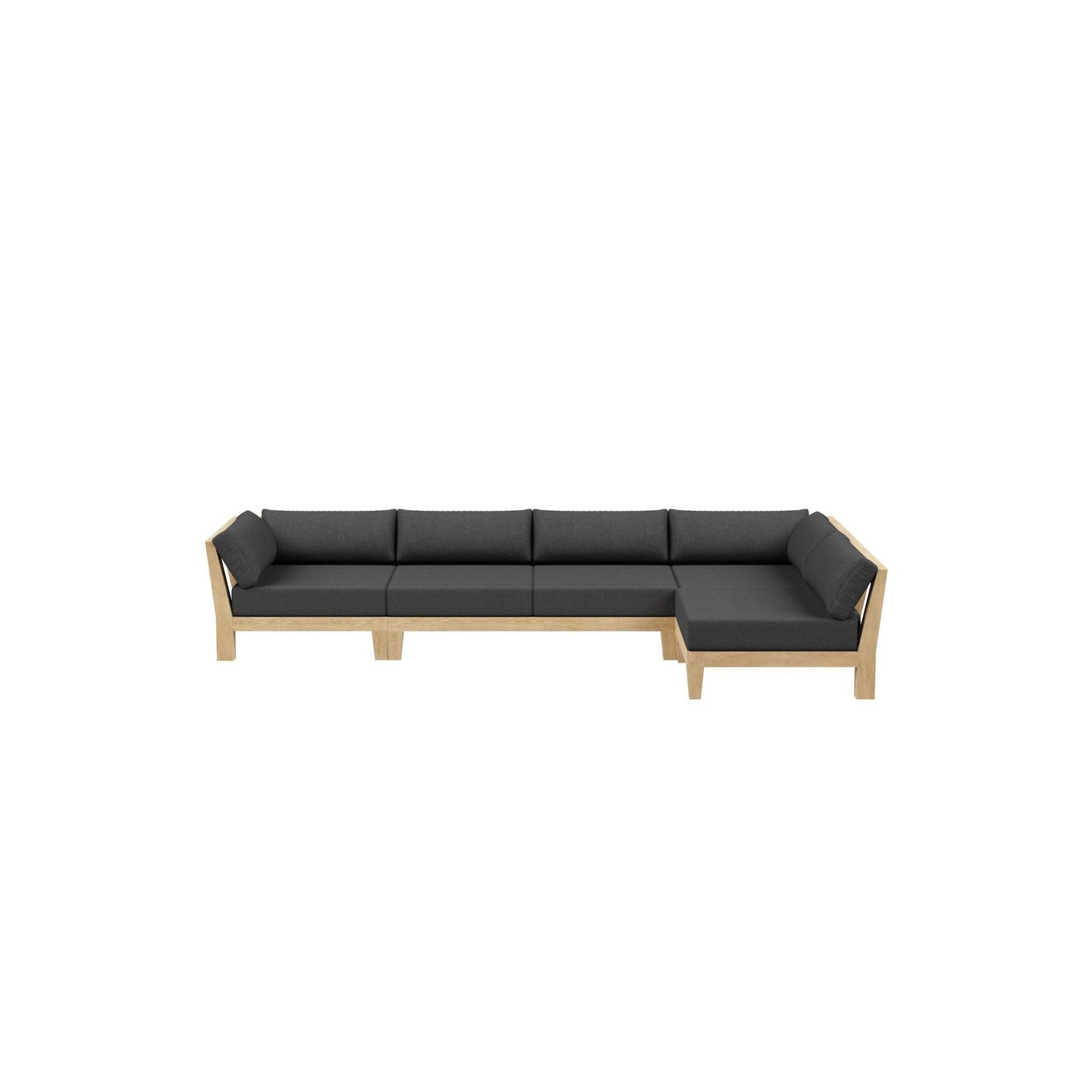 Newport Teak Outdoor Sofa L Sectional - 5 Seat gallery detail image