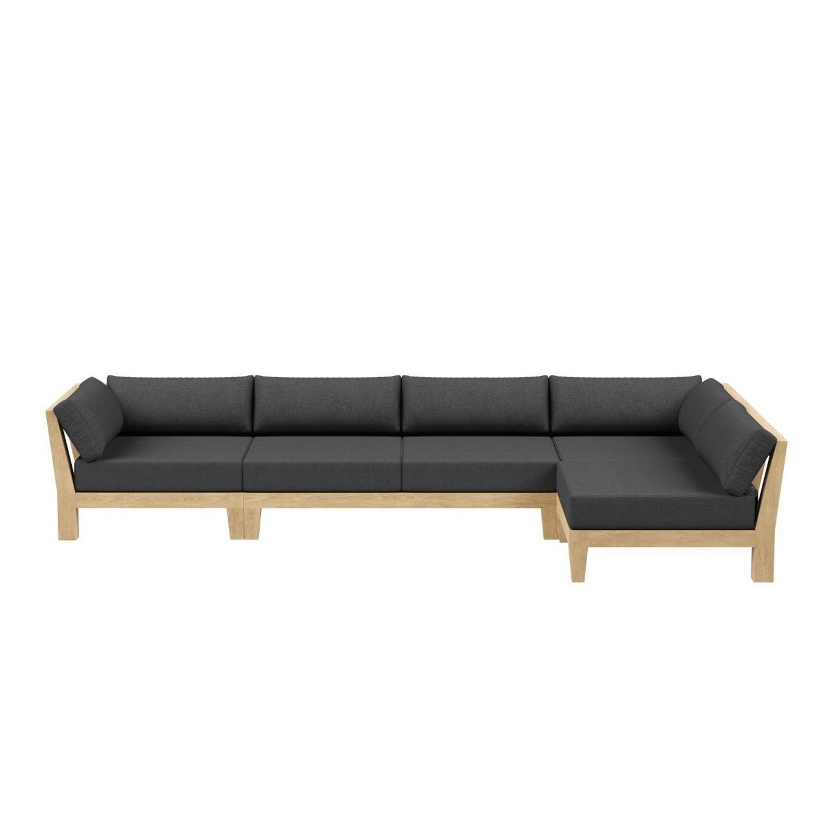 Newport Teak Outdoor Sofa L Sectional - 5 Seat gallery detail image
