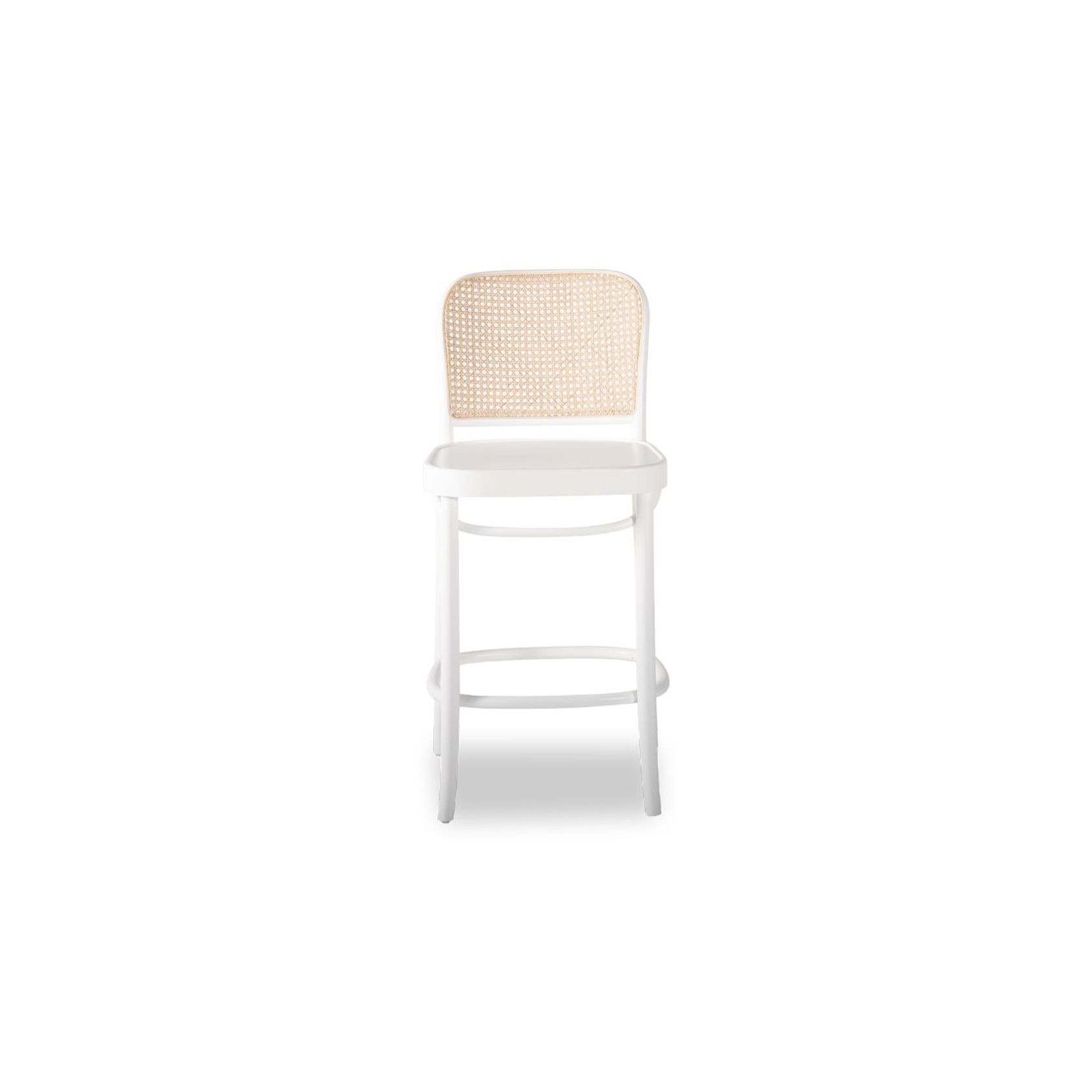 811 Hoffmann Stool - White Painted Wood Seat - by TON gallery detail image