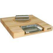 Boos Block Newton Prep Master Maple Wood Reversible Cutting Board with Juice Groove & Pan - 45cm x 45cm x 6cm gallery detail image