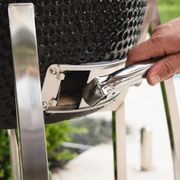 21-Inch Kamado Ceramic Charcoal Grill With Silver Rolling Cart gallery detail image