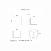 Cube Side Table - Peach Pink Rose Marble gallery detail image