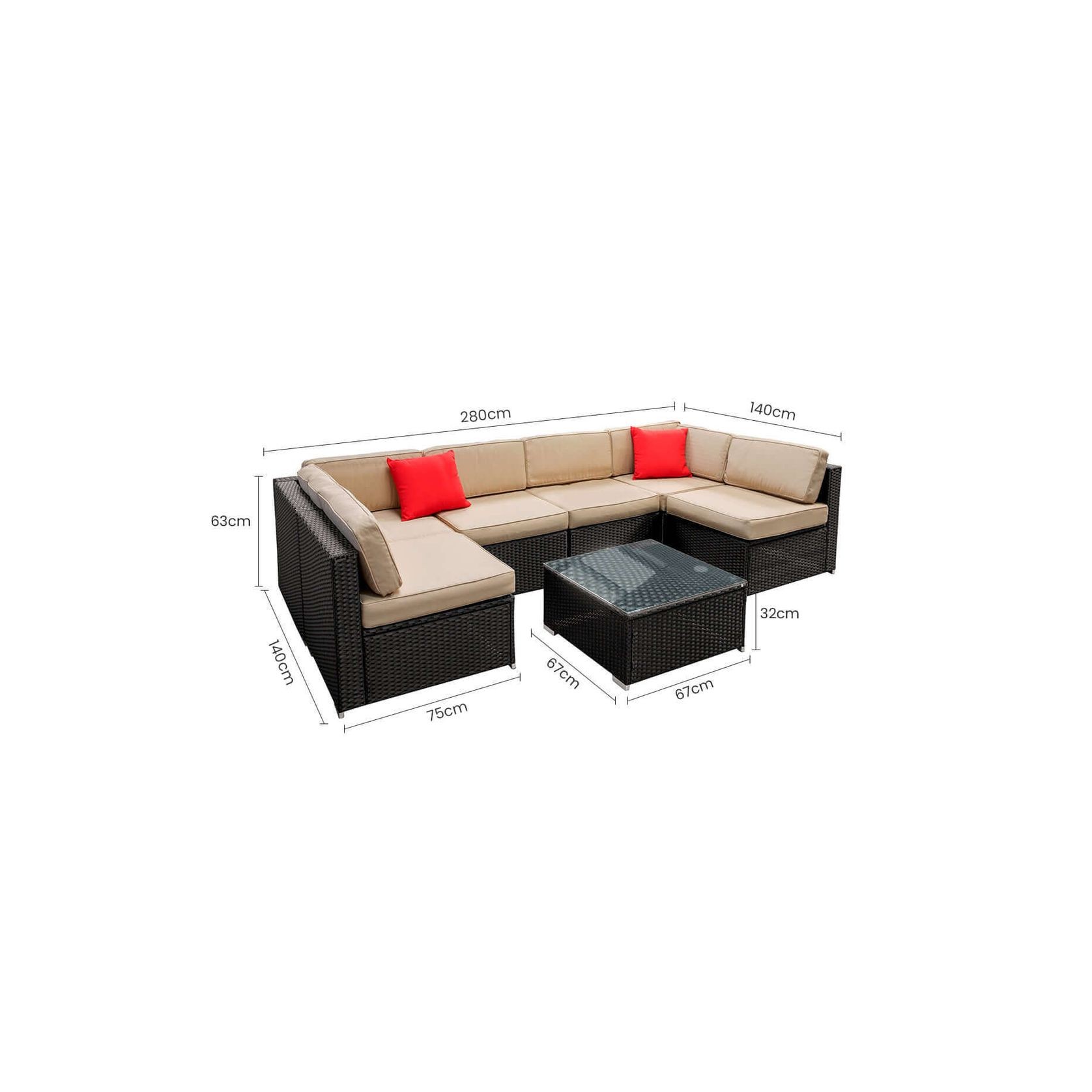 Nova Outdoor Lounge Sofa Set 7Pcs gallery detail image