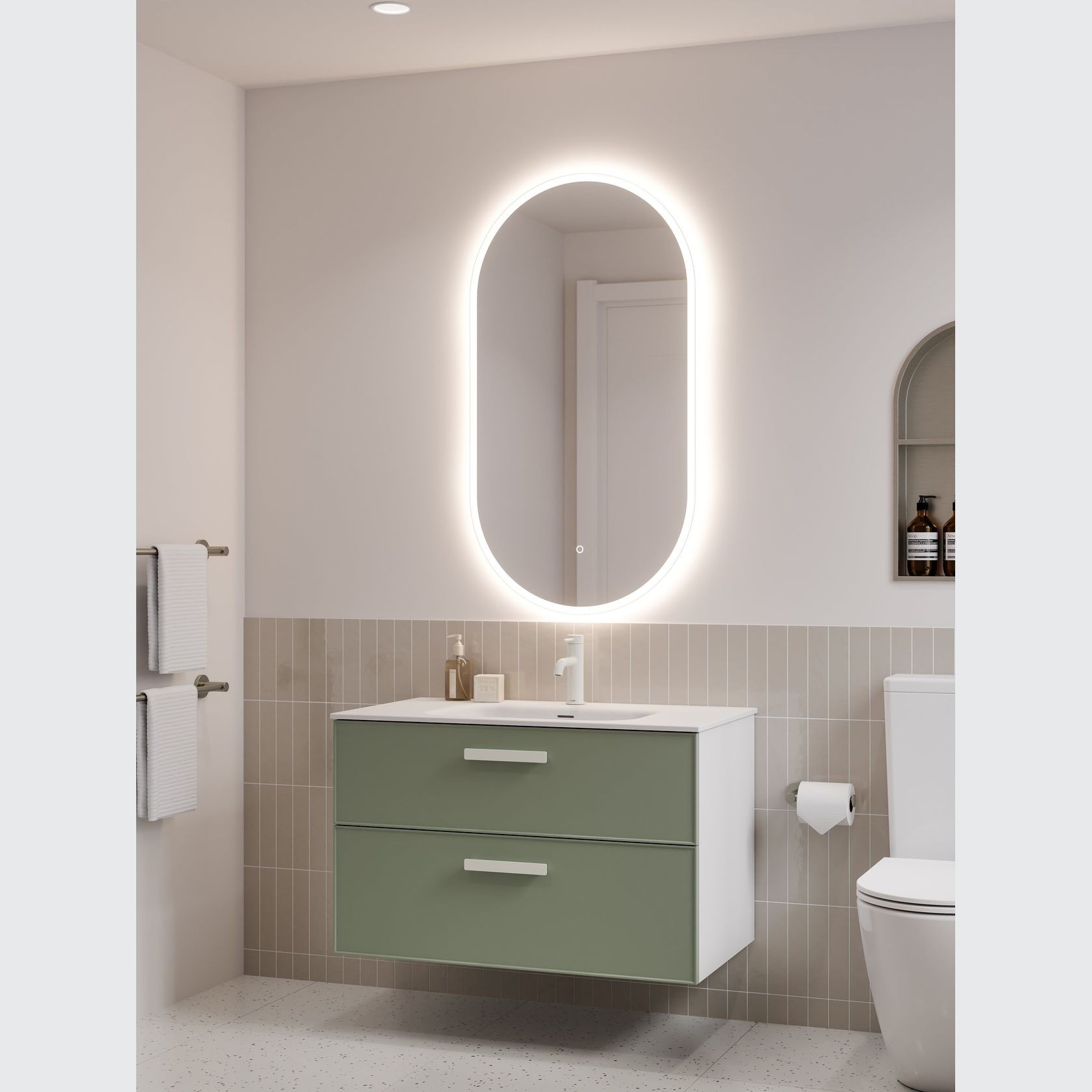 LINEARE 900 DOUBLE DRAWER VANITY | AXEL DRAWER FRONT gallery detail image
