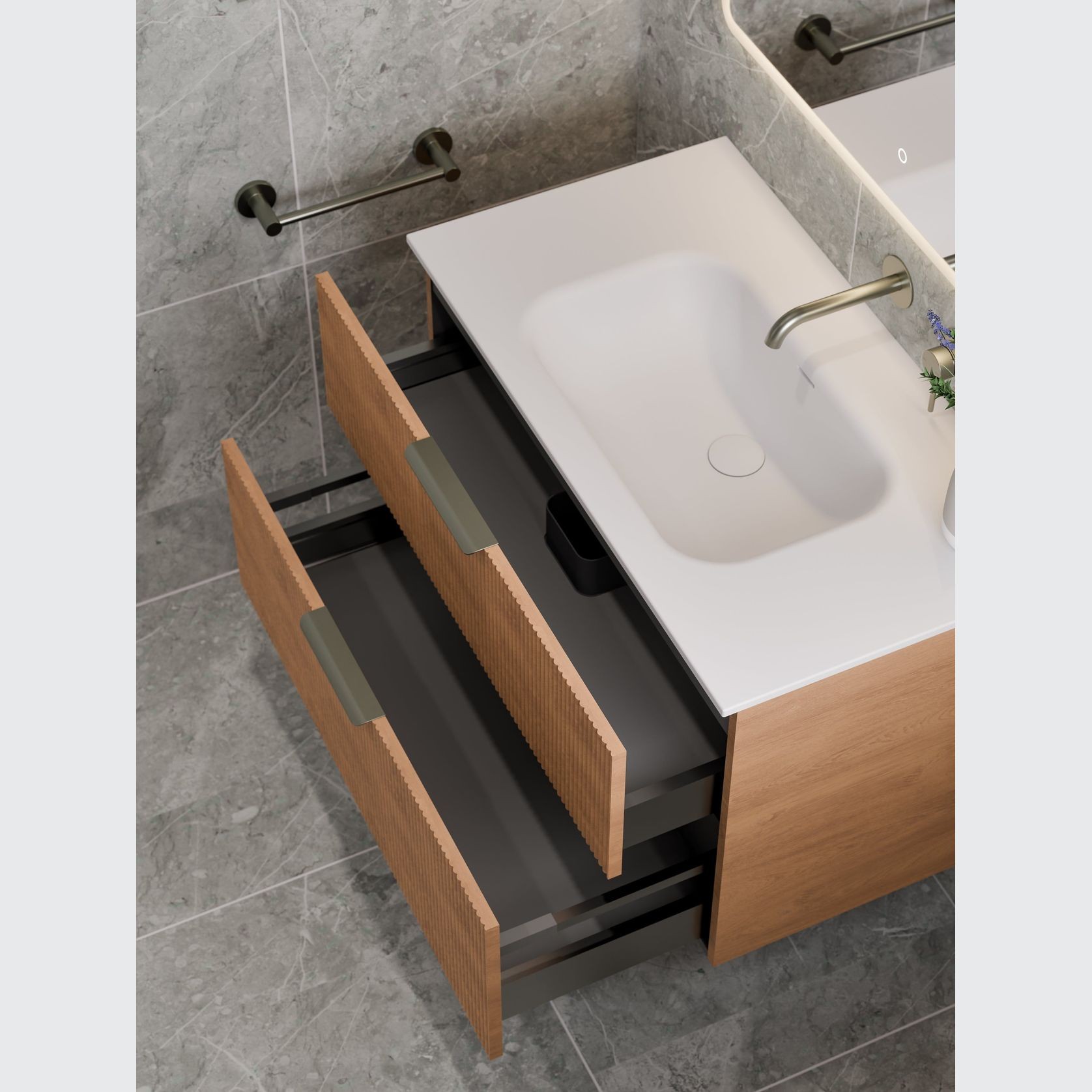 Lineare 900 Pillar 2 Drawer Vanity gallery detail image