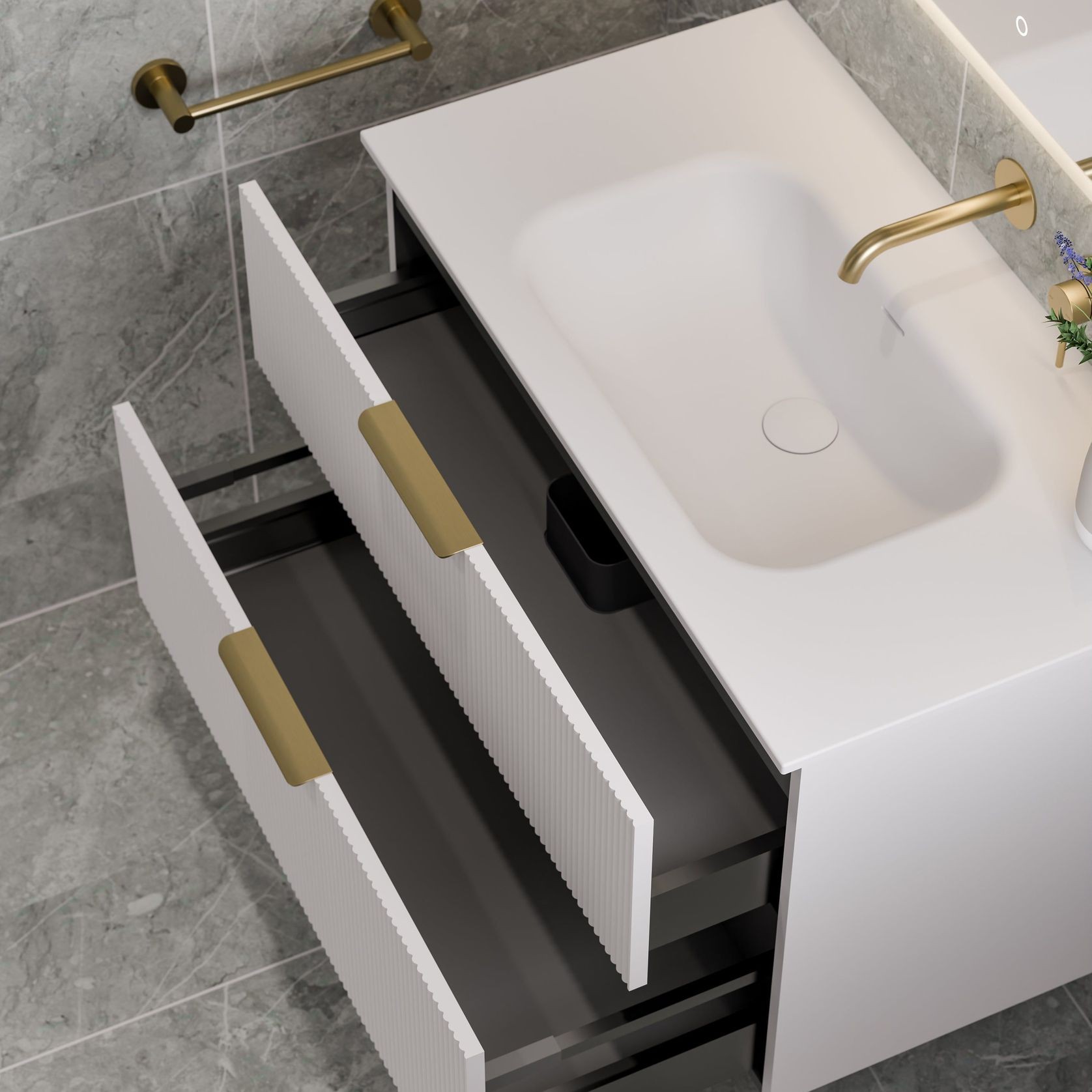 Lineare 900 Pillar 2 Drawer Vanity gallery detail image