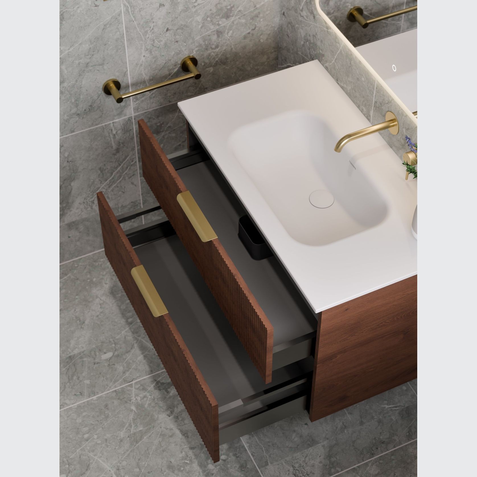 Lineare 900 Pillar 2 Drawer Vanity gallery detail image