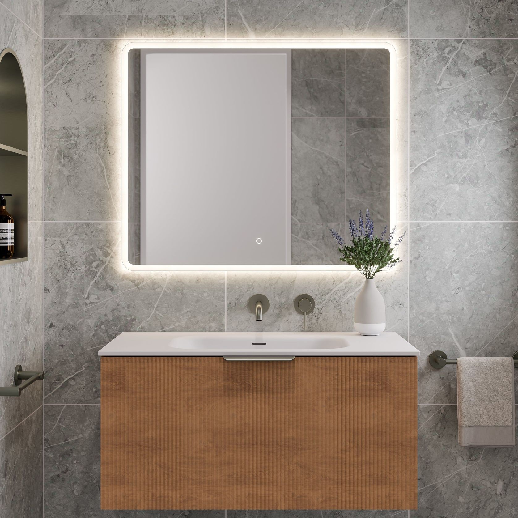 Lineare 900 Pillar Single Drawer Vanity gallery detail image