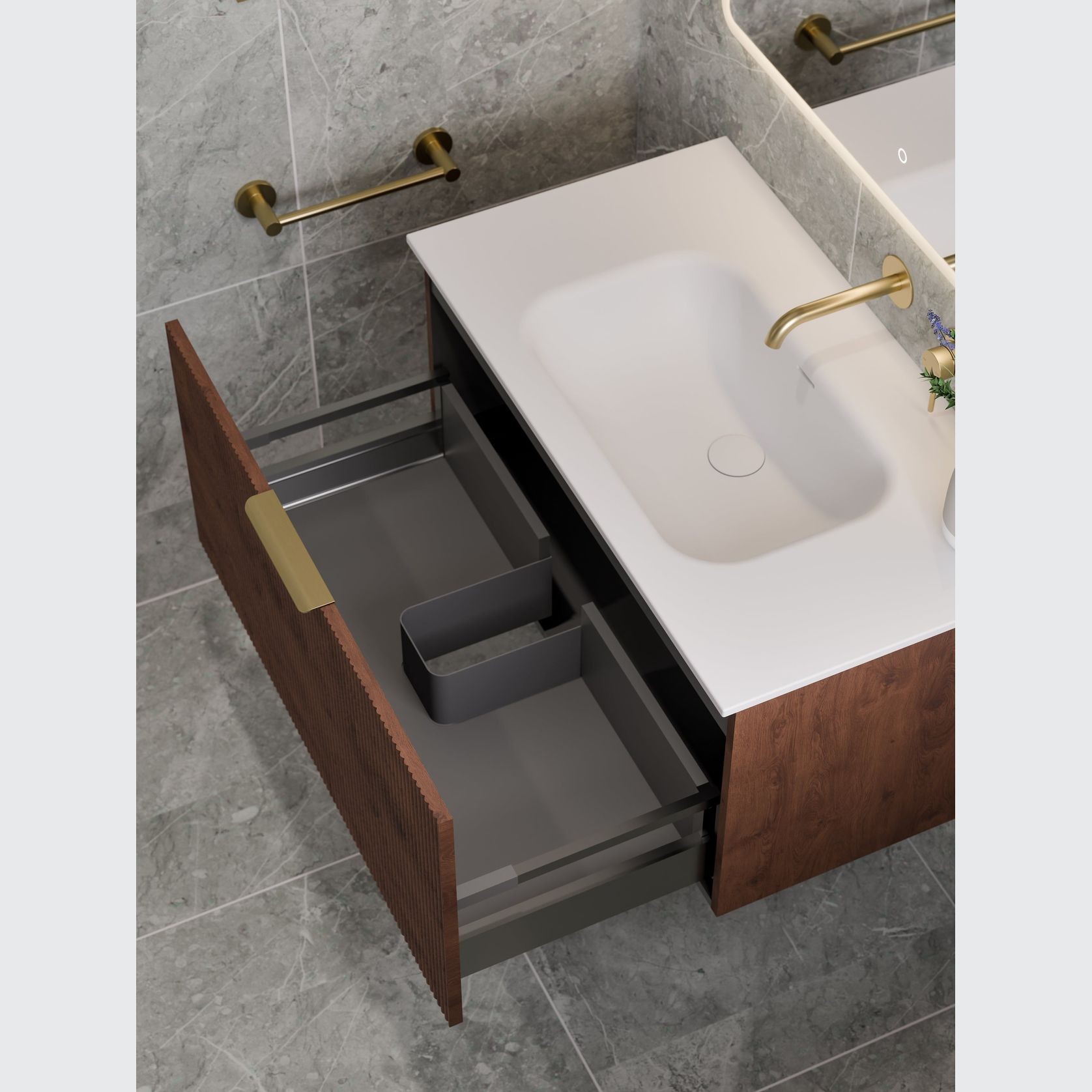 Lineare 900 Pillar Single Drawer Vanity gallery detail image
