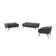 Kereru Aluminium and Rope Outdoor 3 Seater Sofa gallery detail image