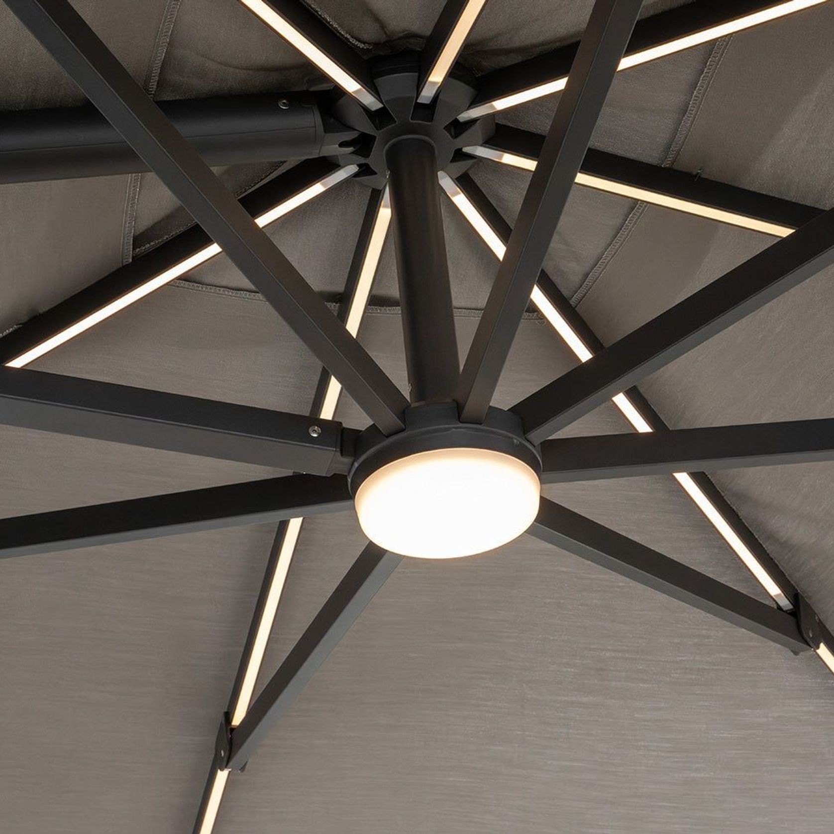 Agave 3m Square Cantilever Umbrella with Sunbrella Fabric gallery detail image