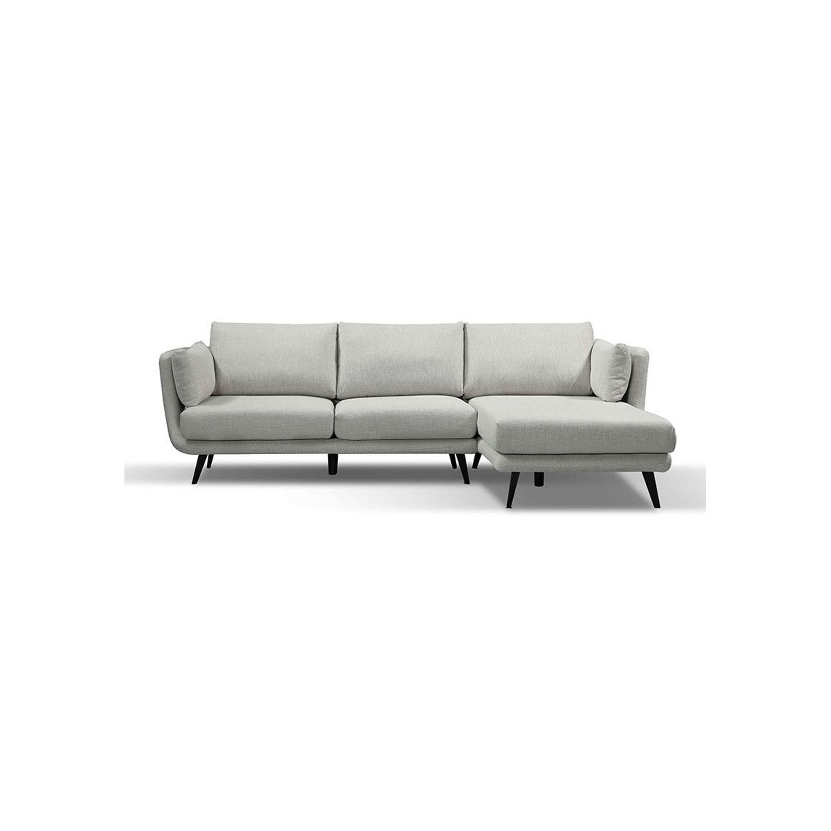 RANNI 3 Seater Sofa With Right Chaise - Warm Grey gallery detail image