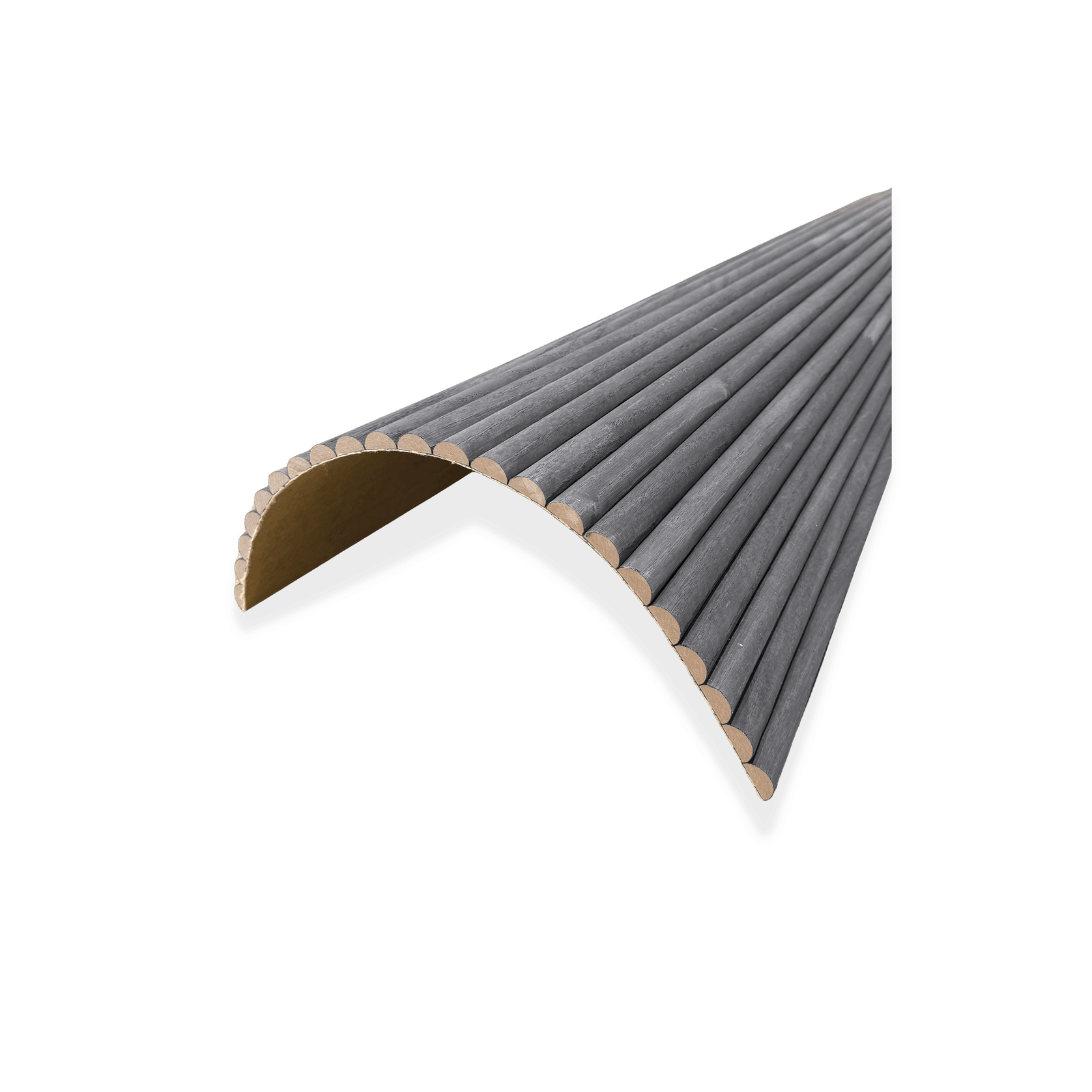 WOODFLEX Flexible Wooden Slat Wall Panel - Black - 2700mm x 600mm - Half Round 27mm gallery detail image