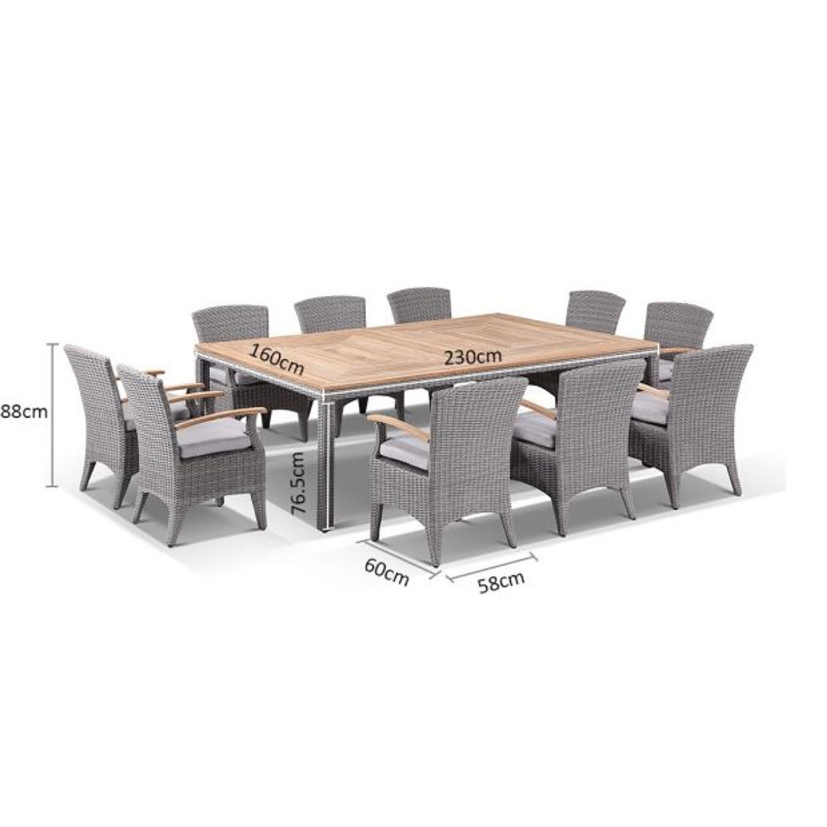 Sahara 10 Seat Outdoor Dining Table & Chairs Set gallery detail image