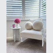 Round Cross Side Table - Carrara Marble | Natural Stone Co. gallery detail image