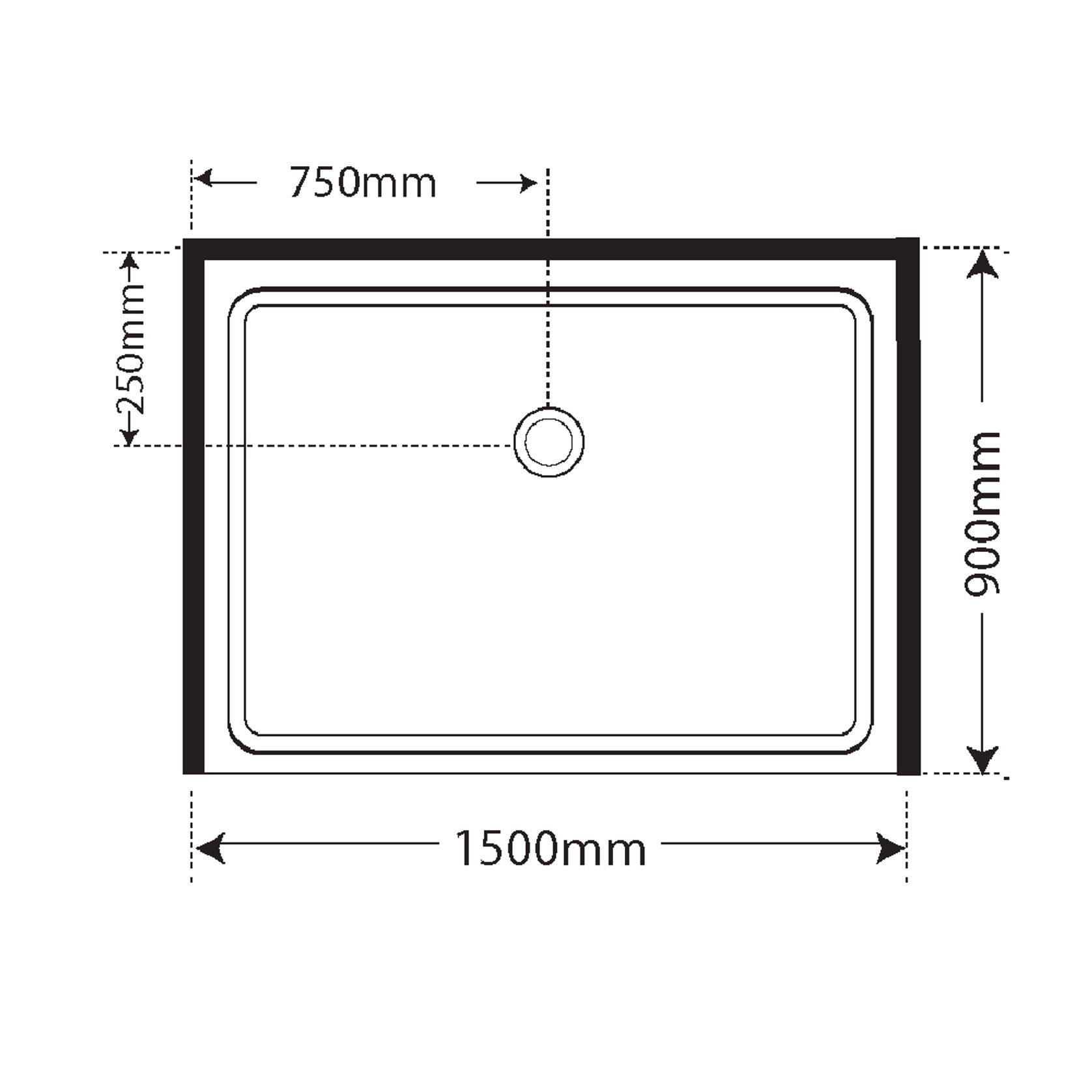 Premier Frameless Alcove Sliding Door Shower 900x1500x900 gallery detail image
