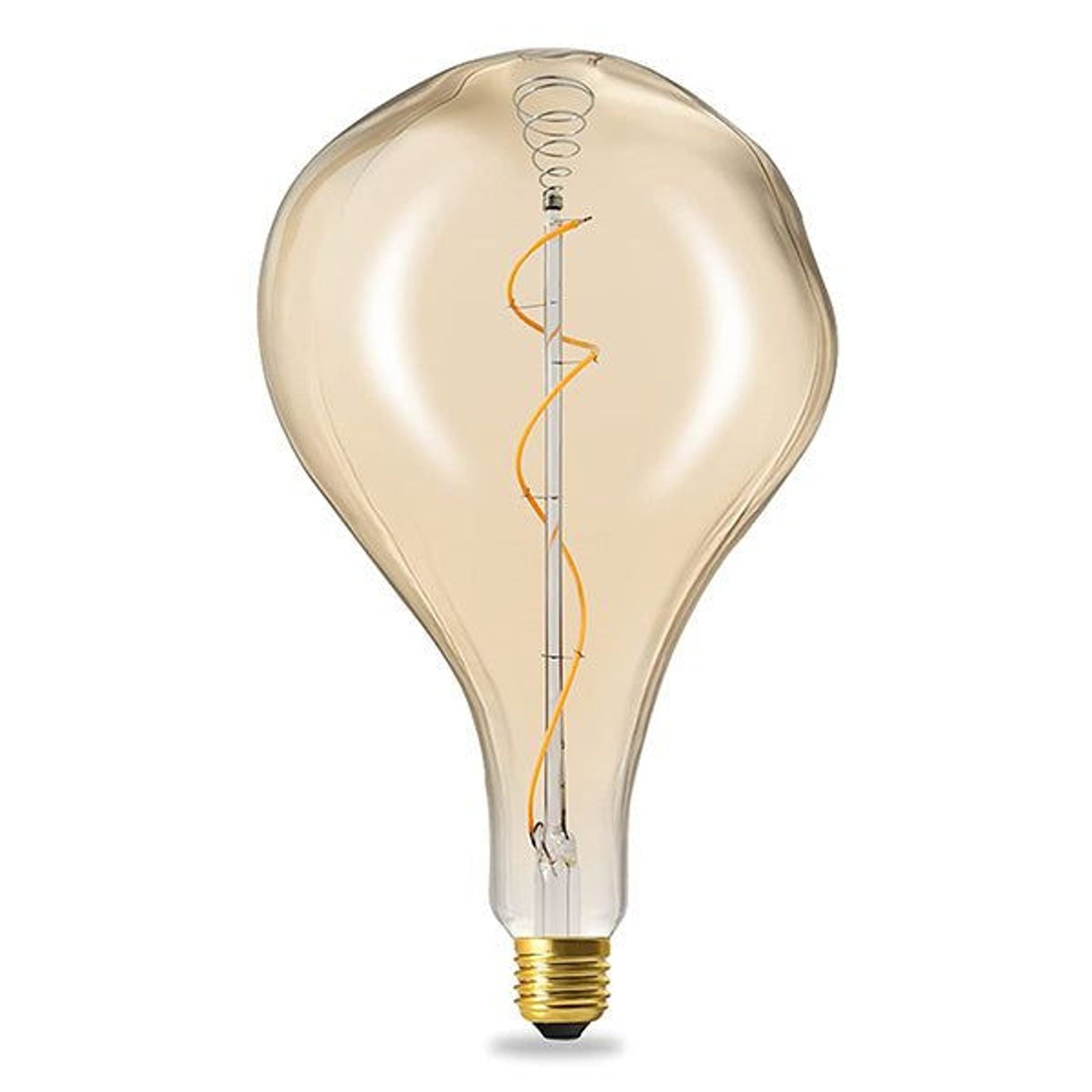 A165 Organic Shape Amber glass E27 Light Bulb gallery detail image