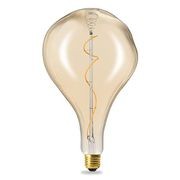 A165 Organic Shape Amber glass E27 Light Bulb gallery detail image