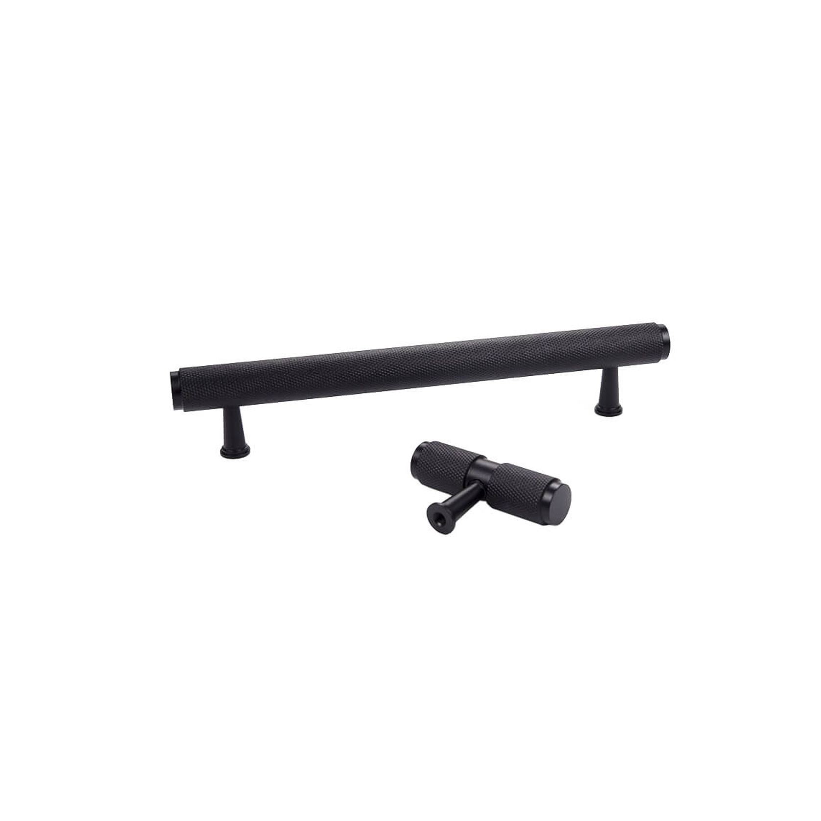 Newington Matt Black Knurled T-Bar Handles gallery detail image