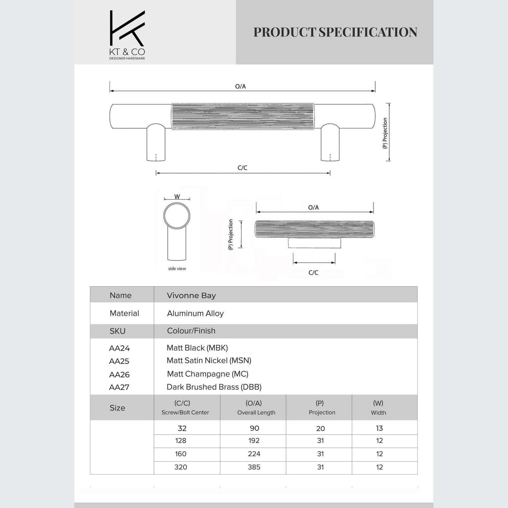 Vivonne Bay Striped Kitchen Handles gallery detail image