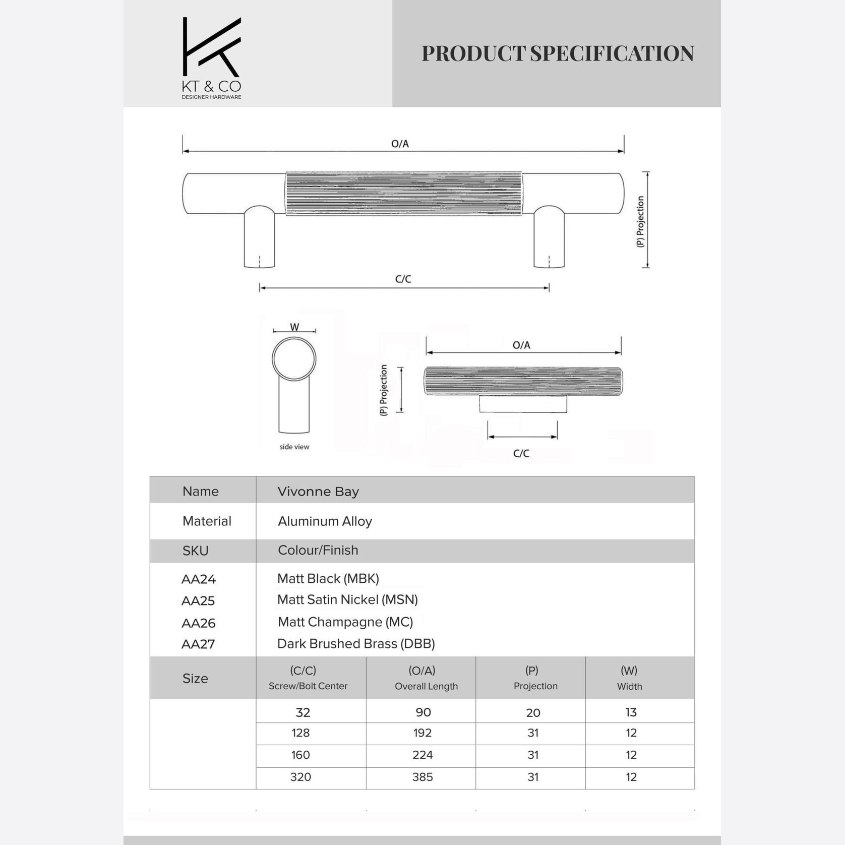 Vivonne Bay Striped Kitchen Handles gallery detail image