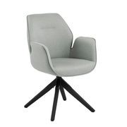 Arden Swivel Dining Chair - Grey & Black gallery detail image