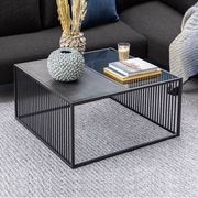 STRINGTON Square Coffee Table 80cm - Black Marble Effect gallery detail image