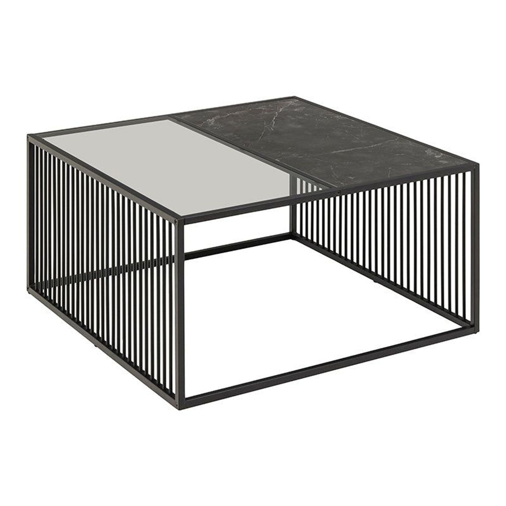 STRINGTON Square Coffee Table 80cm - Black Marble Effect gallery detail image