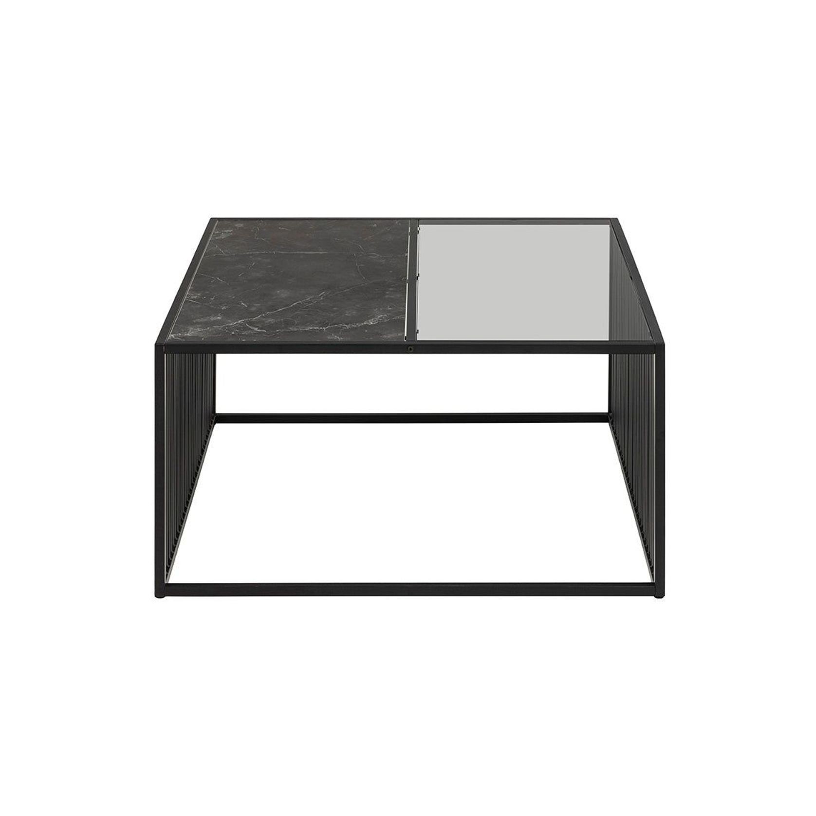 STRINGTON Square Coffee Table 80cm - Black Marble Effect gallery detail image