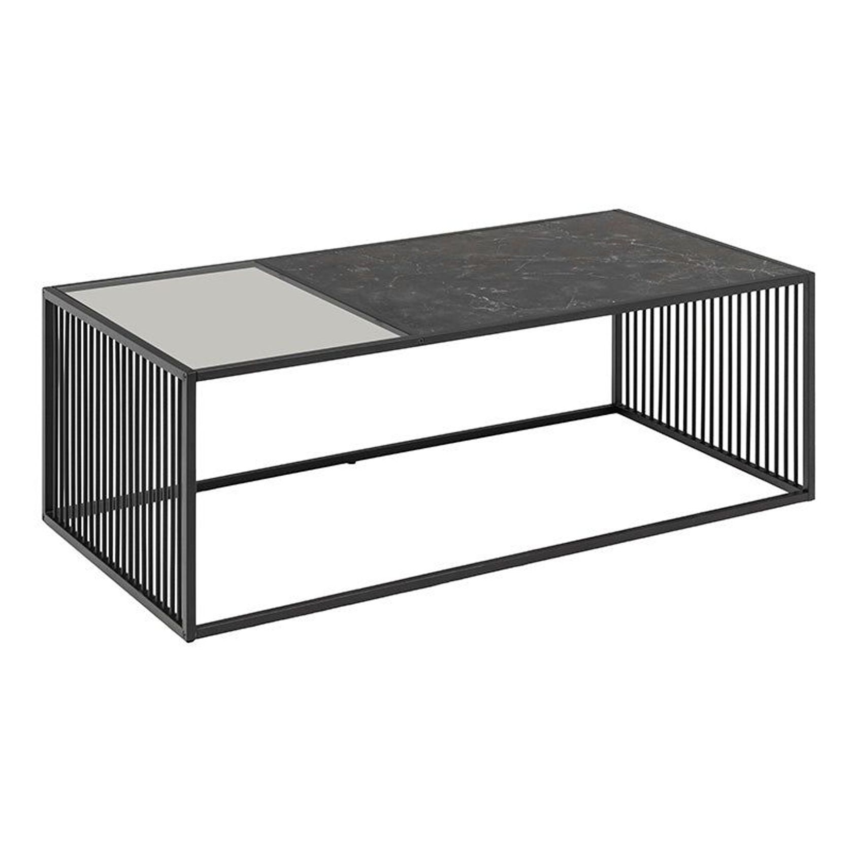 STRINGTON Rectangular Coffee Table 120cm - Black Marble Effect gallery detail image