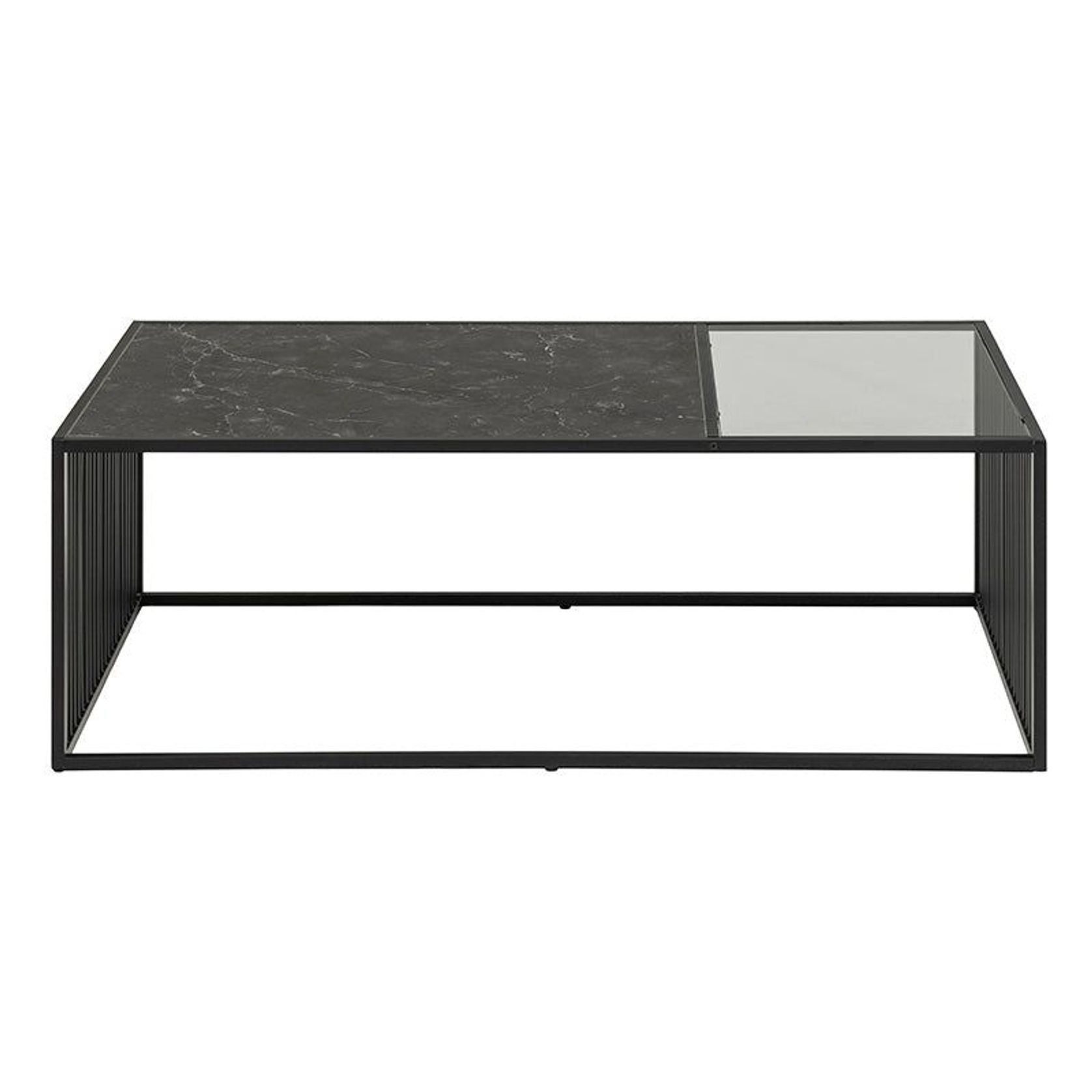 STRINGTON Rectangular Coffee Table 120cm - Black Marble Effect gallery detail image