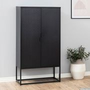 NEWTON Tall Sideboard Cabinet Unit 80cm - Black gallery detail image