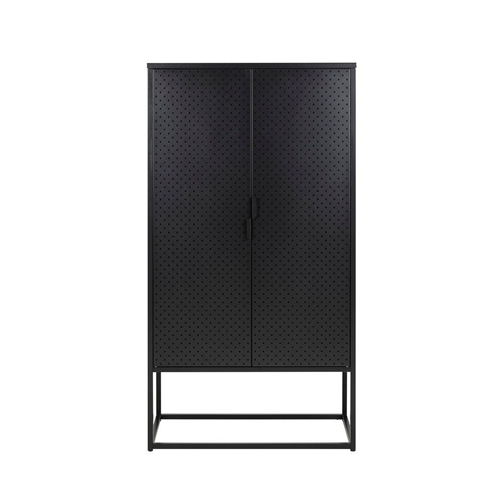 NEWTON Tall Sideboard Cabinet Unit 80cm - Black gallery detail image