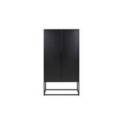 NEWTON Tall Sideboard Cabinet Unit 80cm - Black gallery detail image