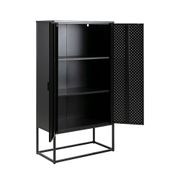 NEWTON Tall Sideboard Cabinet Unit 80cm - Black gallery detail image