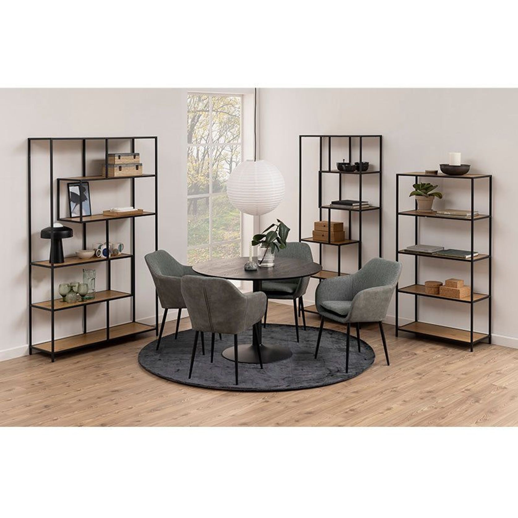 TITAN Round Dining Table 110cm - Black gallery detail image