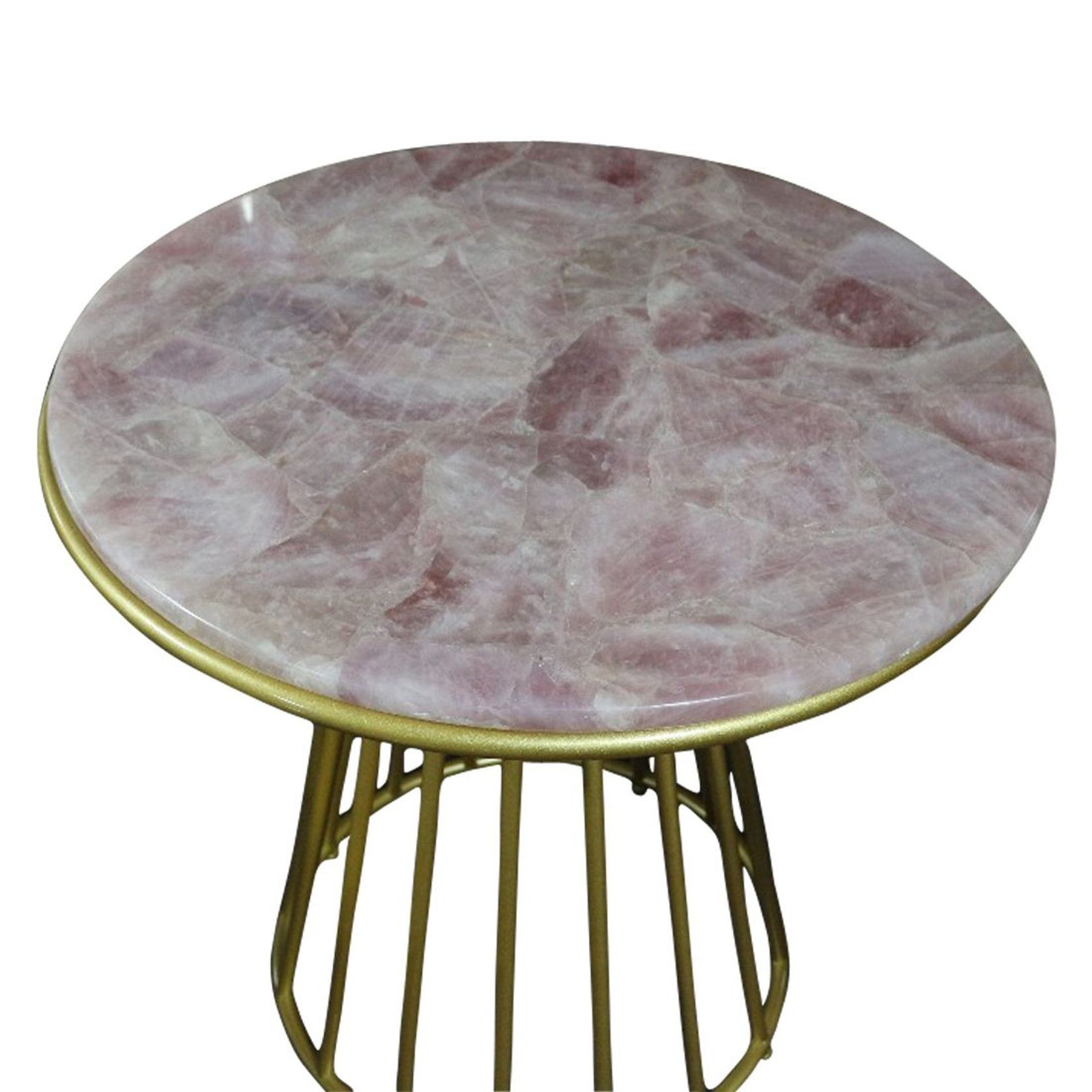 Blush Roze Quartsz Coffee Table with Gold Metal Frame gallery detail image