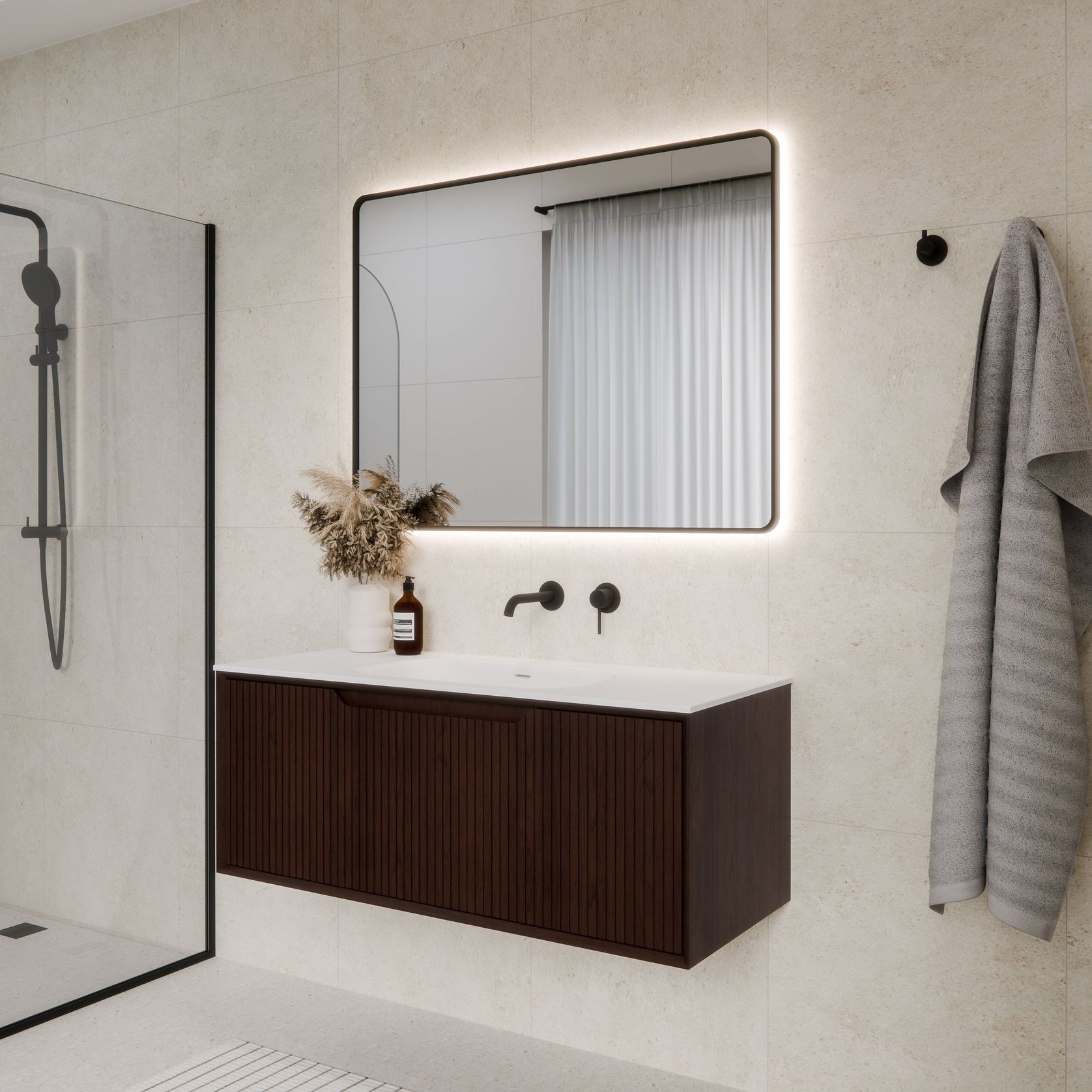 Aria 1200 Wall Hung Vanity | Inset Basin gallery detail image