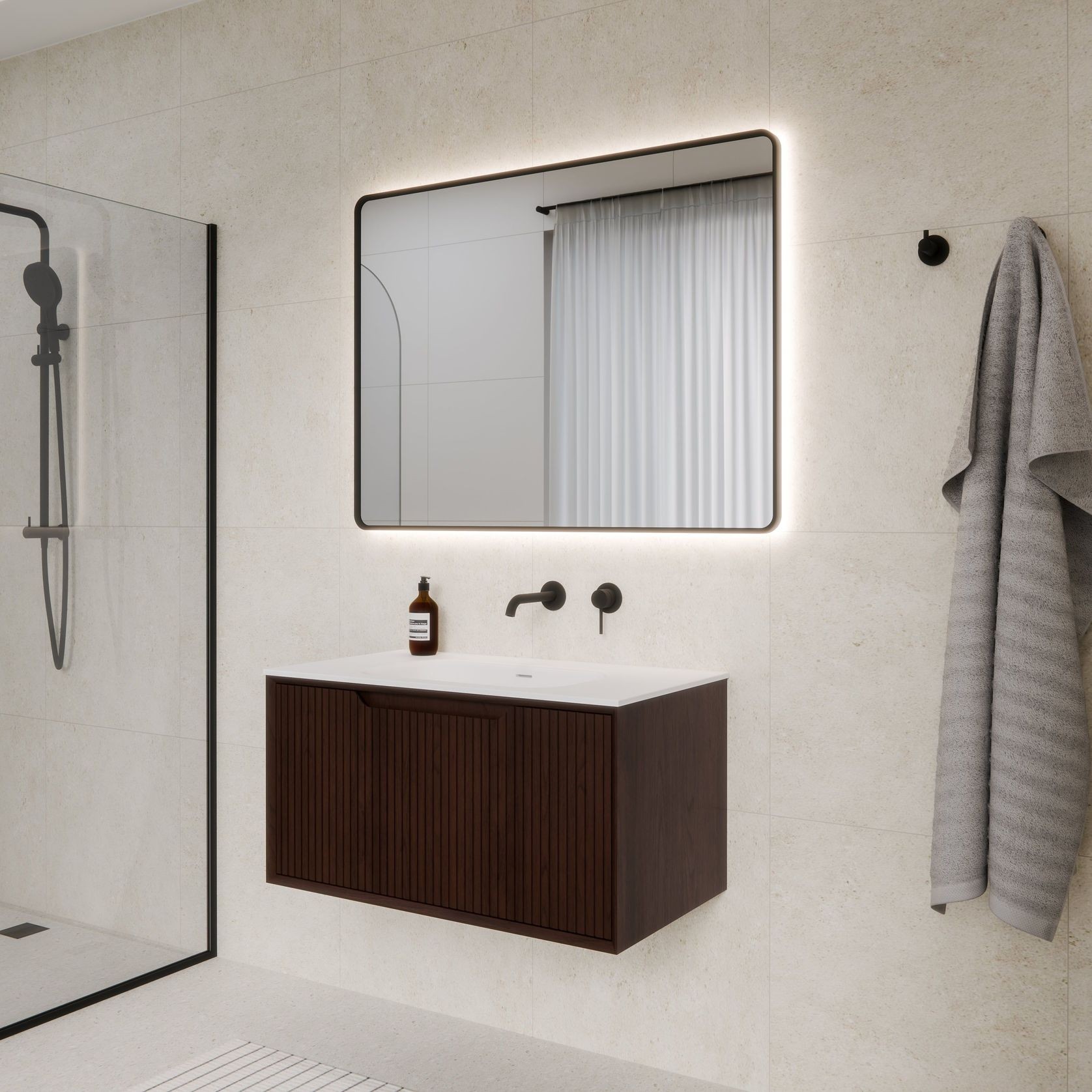 Aria 900 Wall Hung Vanity | Inset Basin gallery detail image