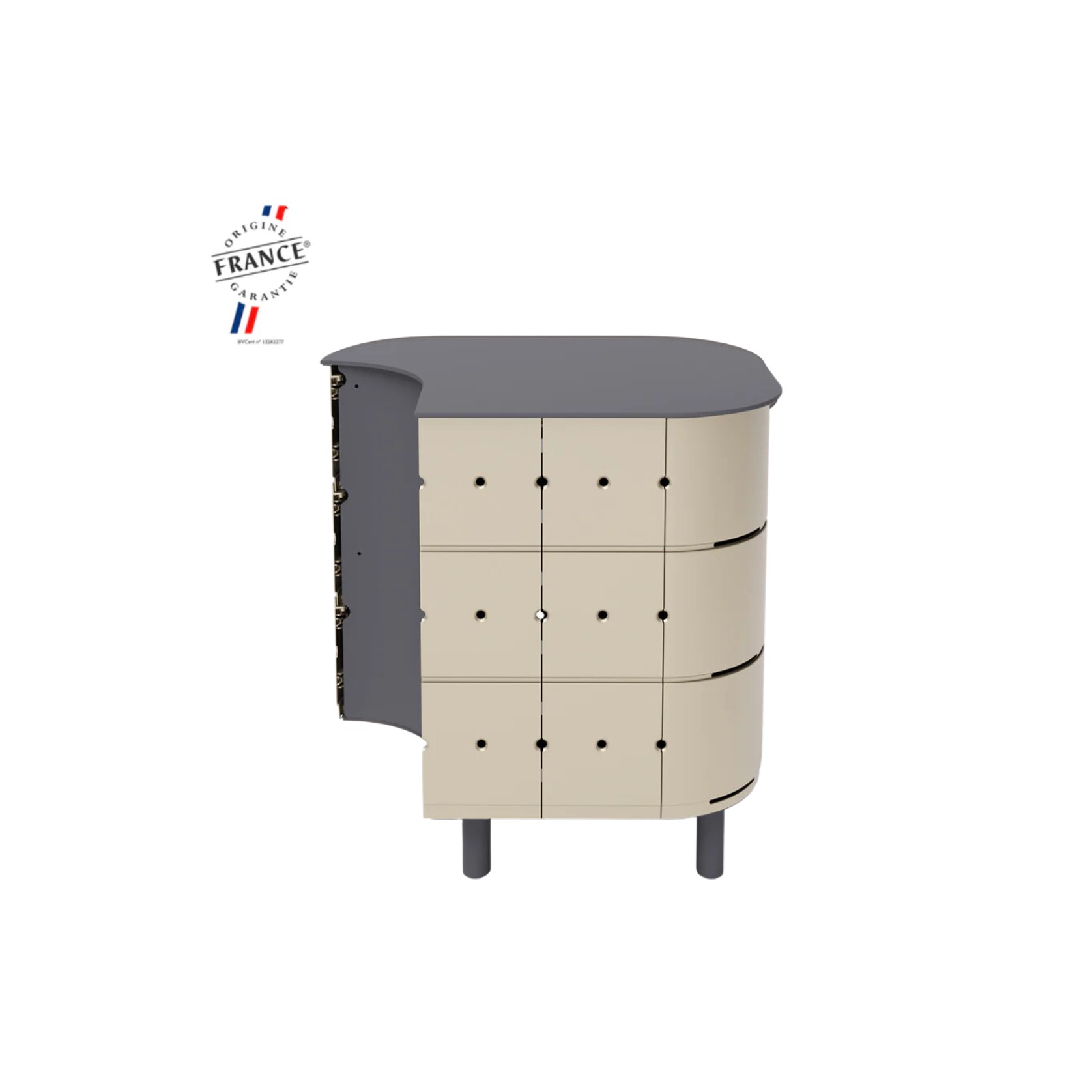 ALUVY JEAN Basalt Outdoor Storage Cabinet - Right - Champagne gallery detail image
