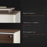 ANDERS Executive Desk Reversible Return 2.4M - Australian Gold Oak & Beige gallery detail image