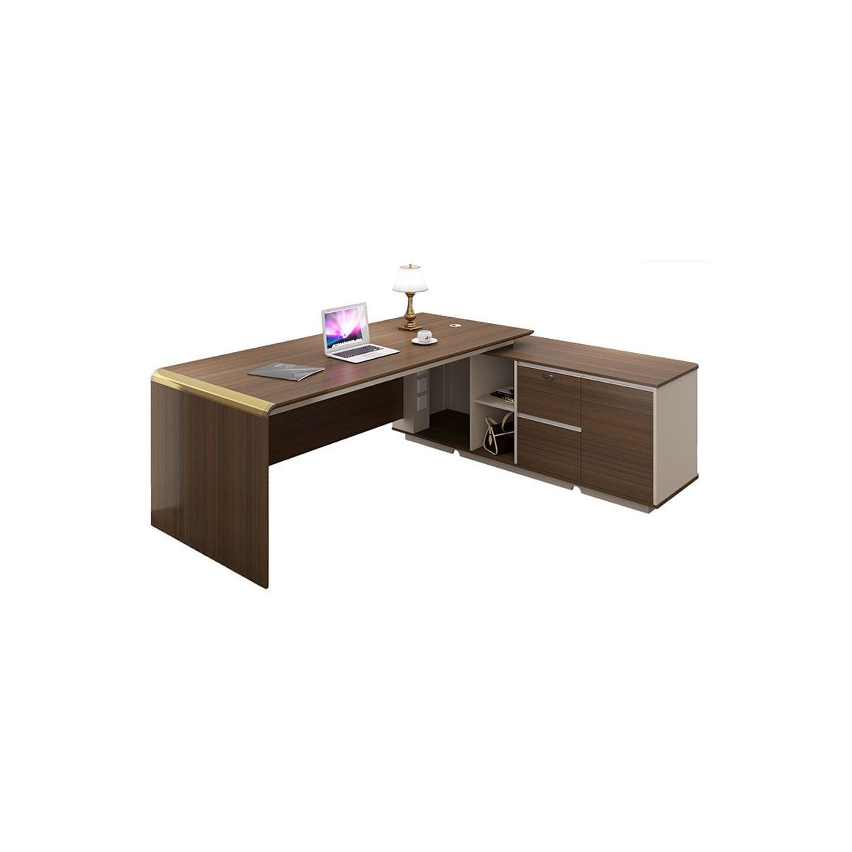ANDERSON Executive Desk 2.0M Reversible - Australian Gold Oak gallery detail image