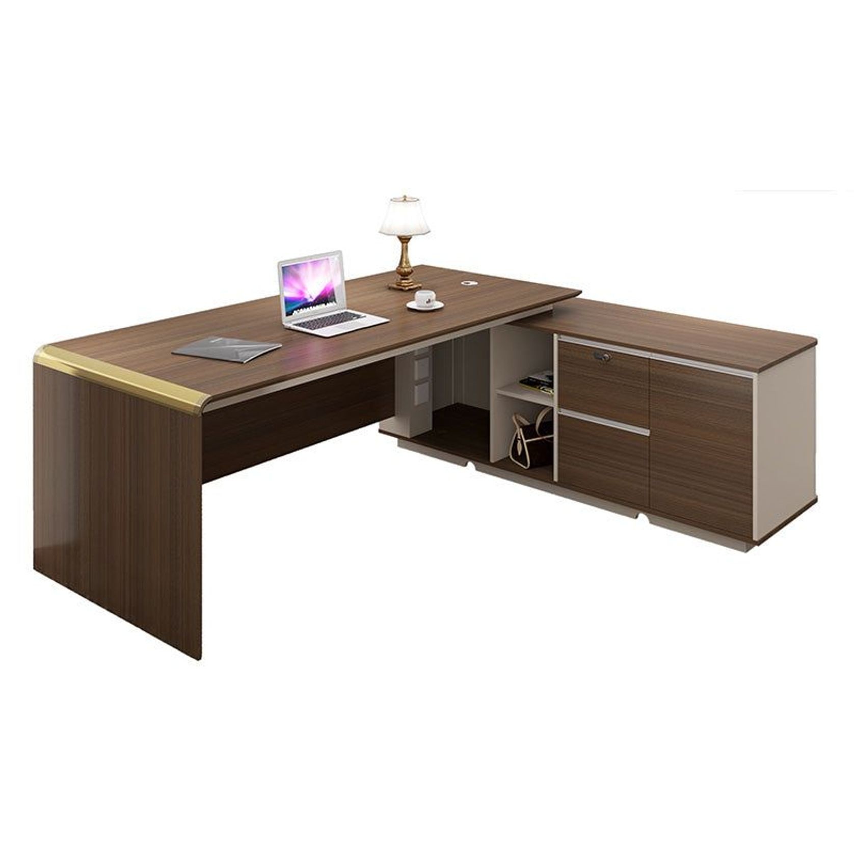 ANDERSON Executive Desk 2.0M Reversible - Australian Gold Oak gallery detail image