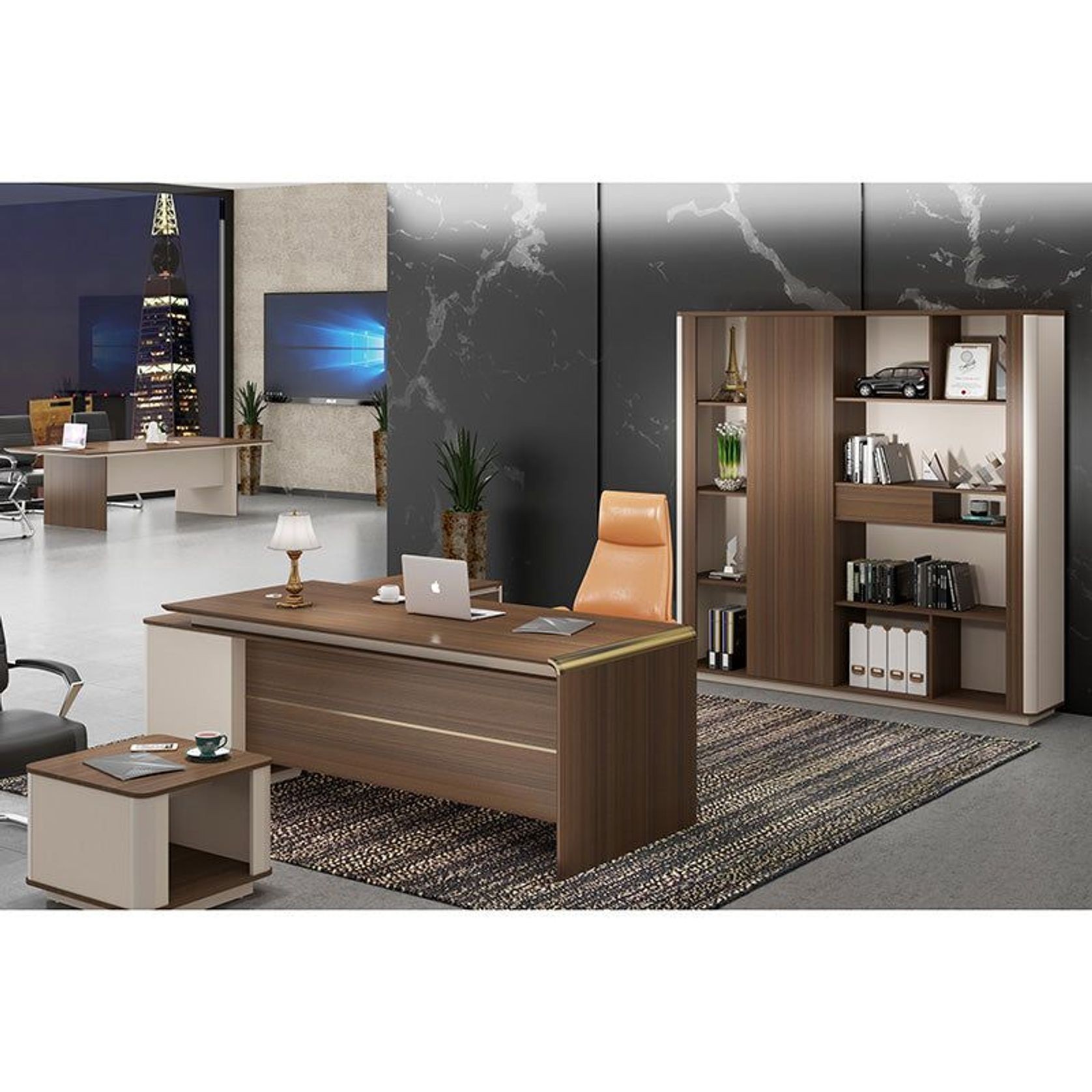 ANDERSON Executive Desk 2.0M Reversible - Australian Gold Oak gallery detail image