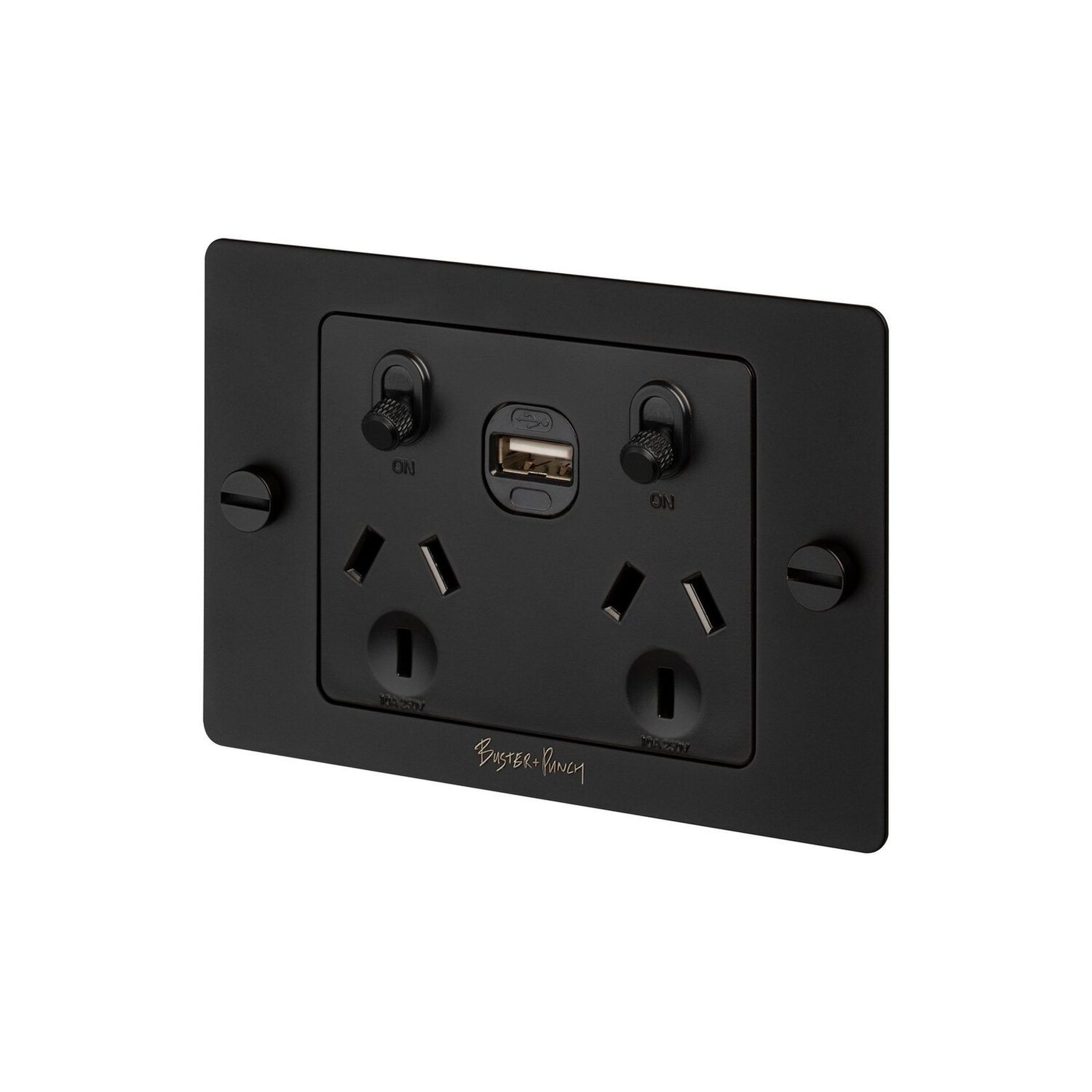 2 Gang GPO Socket Switch + Single USB A gallery detail image