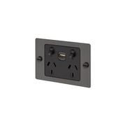 2 Gang GPO Socket Switch + Single USB by Buster + Punch | ECC gallery detail image