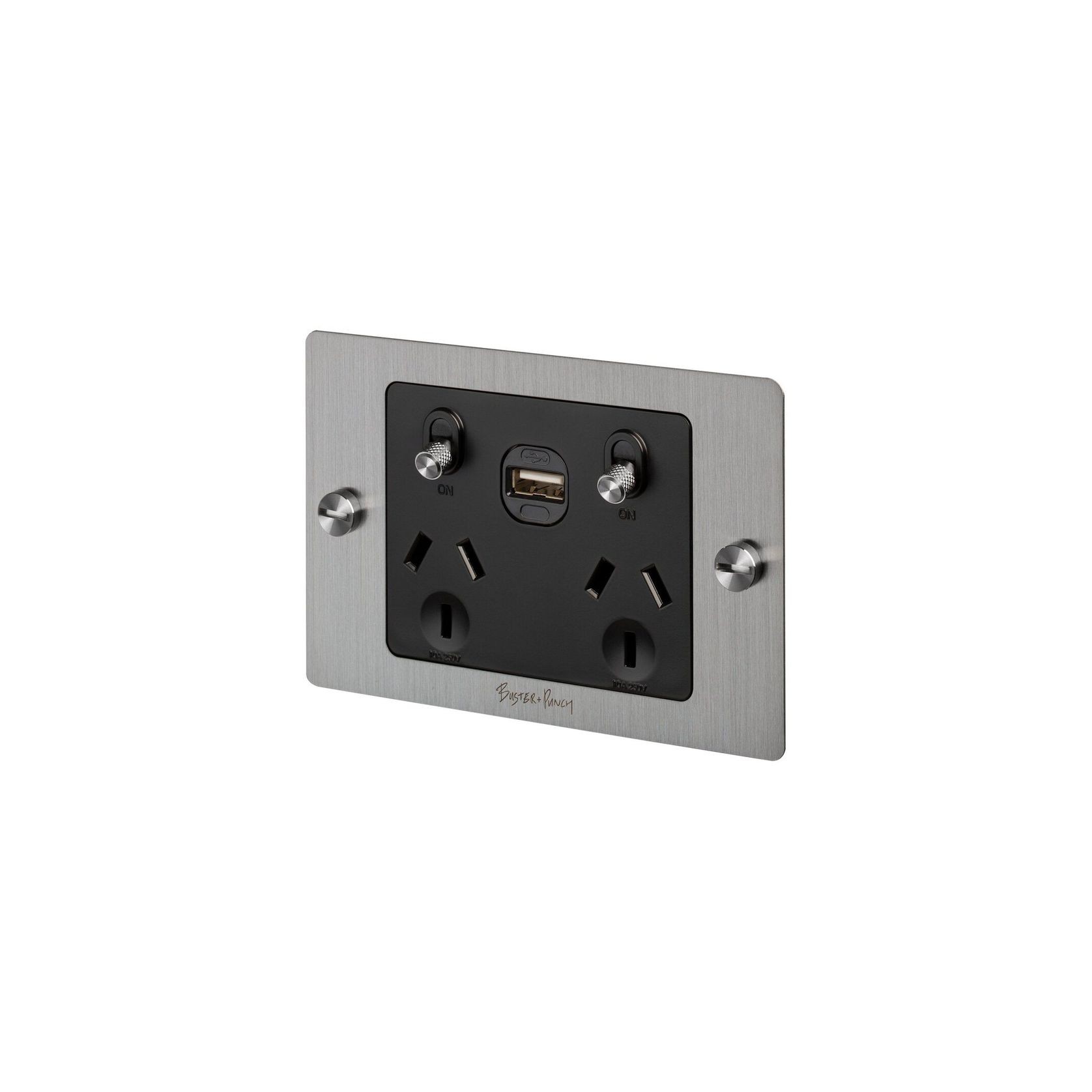 2 Gang GPO Socket Switch + Single USB A gallery detail image