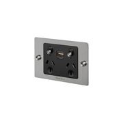 2 Gang GPO Socket Switch + Single USB A gallery detail image