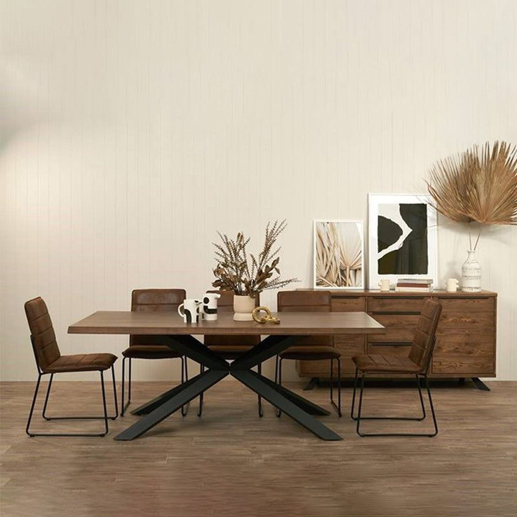 ARNO Dining Table 200cm - Brown & Black gallery detail image