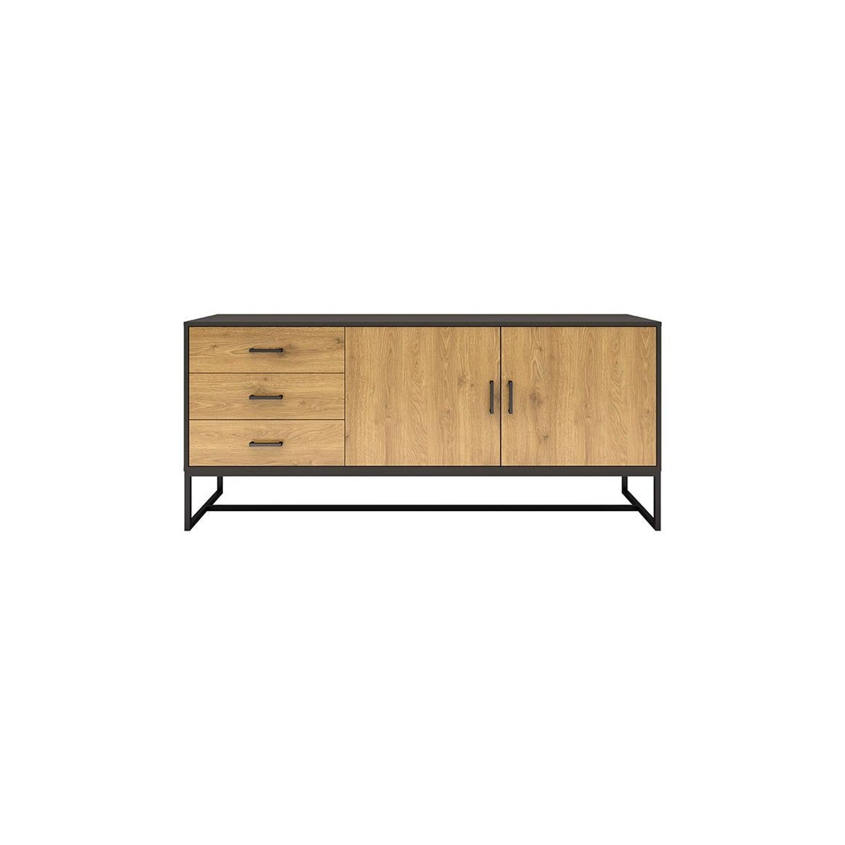 AMSTER Sideboard Buffet 160cm - Natural & Black gallery detail image